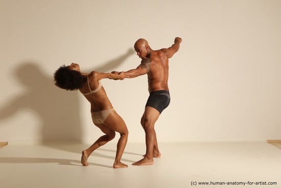 Underwear Woman - Man Another Athletic Black Dancing Dreadlocks Dynamic poses Academic