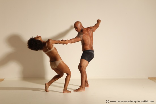 Underwear Woman - Man Another Athletic Black Dancing Dreadlocks Dynamic poses Academic