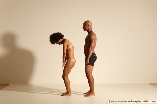 Underwear Woman - Man Another Athletic Black Dancing Dreadlocks Dynamic poses Academic