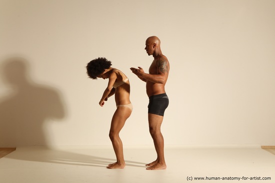 Underwear Woman - Man Another Athletic Black Dancing Dreadlocks Dynamic poses Academic