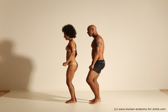 Underwear Woman - Man Another Athletic Black Dancing Dreadlocks Dynamic poses Academic