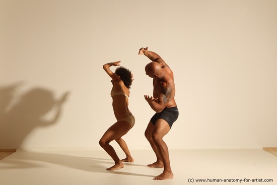 Underwear Woman - Man Another Athletic Black Dancing Dreadlocks Dynamic poses Academic