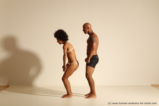 Underwear Woman - Man Another Athletic Black Dancing Dreadlocks Dynamic poses Academic