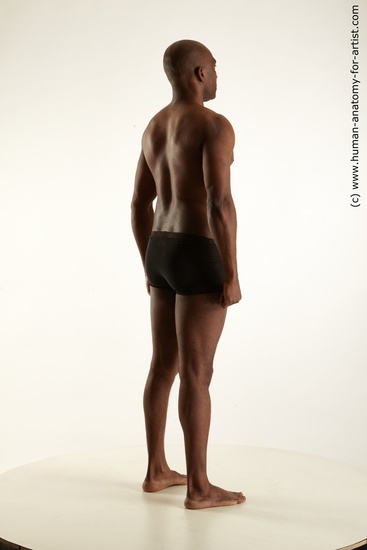 Underwear Man Black Standing poses - ALL Average Bald Standing poses - simple Standard Photoshoot Academic