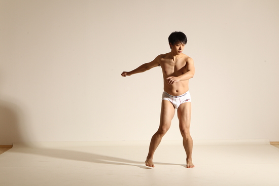 Underwear Martial art Man Asian Moving poses Slim Short Black Dynamic poses Academic
