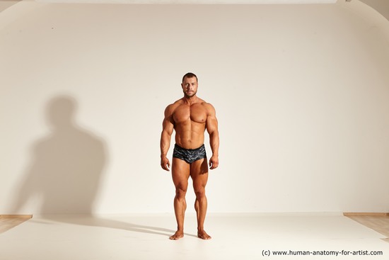 Underwear Gymnastic poses Man White Standing poses - ALL Muscular Short Brown Standing poses - simple Dynamic poses Academic