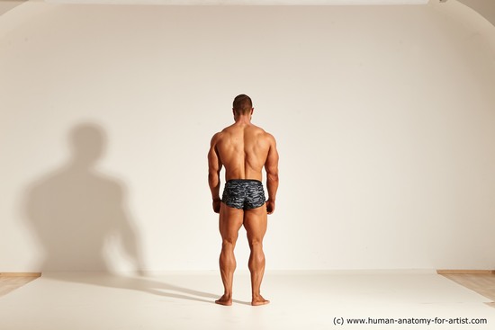 Underwear Gymnastic poses Man White Standing poses - ALL Muscular Short Brown Standing poses - simple Dynamic poses Academic