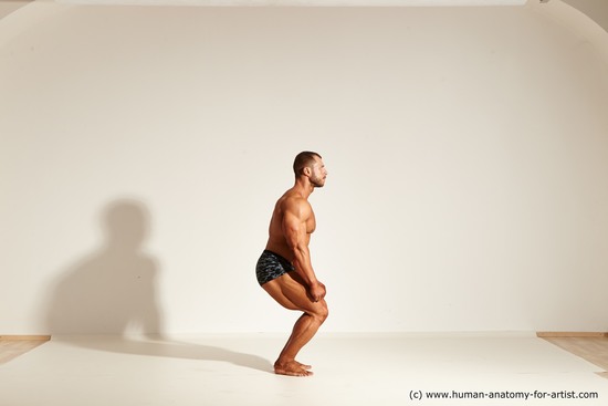 Underwear Gymnastic poses Man White Standing poses - ALL Muscular Short Brown Standing poses - simple Dynamic poses Academic