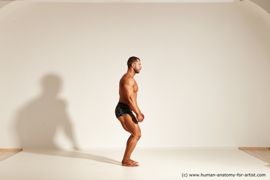 Underwear Gymnastic poses Man White Standing poses - ALL Muscular Short Brown Standing poses - simple Dynamic poses Academic