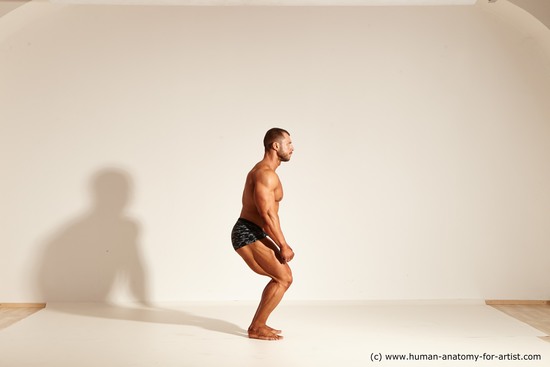 Underwear Gymnastic poses Man White Standing poses - ALL Muscular Short Brown Standing poses - simple Dynamic poses Academic