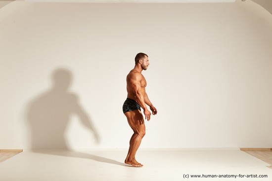 Underwear Gymnastic poses Man White Standing poses - ALL Muscular Short Brown Standing poses - simple Dynamic poses Academic