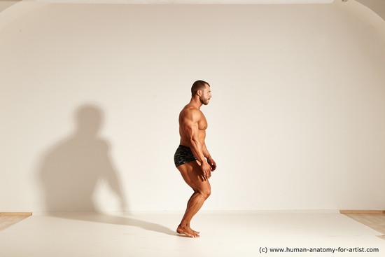 Underwear Gymnastic poses Man White Standing poses - ALL Muscular Short Brown Standing poses - simple Dynamic poses Academic