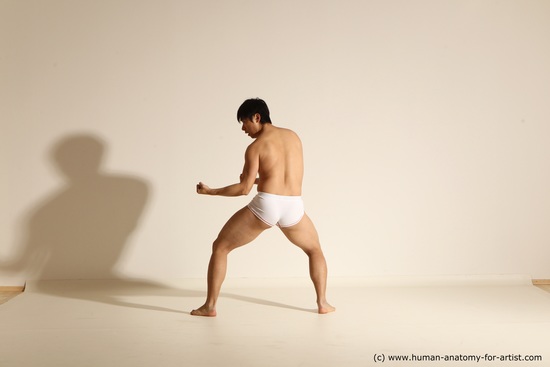 Underwear Martial art Man Asian Moving poses Slim Medium Black Dynamic poses Academic