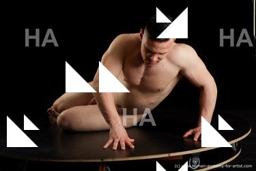 Nude Man White Chubby Short Brown Standard Photoshoot Realistic