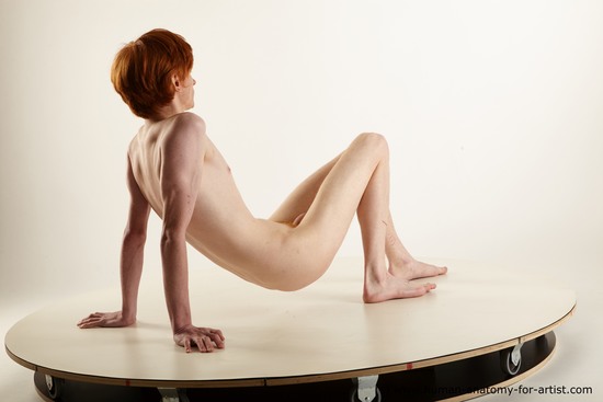 Nude Man White Sitting poses - simple Underweight Medium Red Sitting poses - ALL Standard Photoshoot Realistic