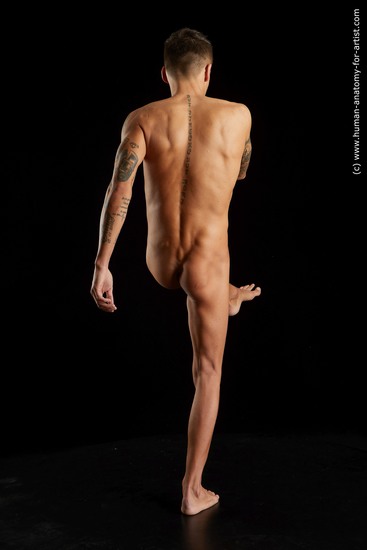 Nude Man White Slim Short Brown Standard Photoshoot Realistic