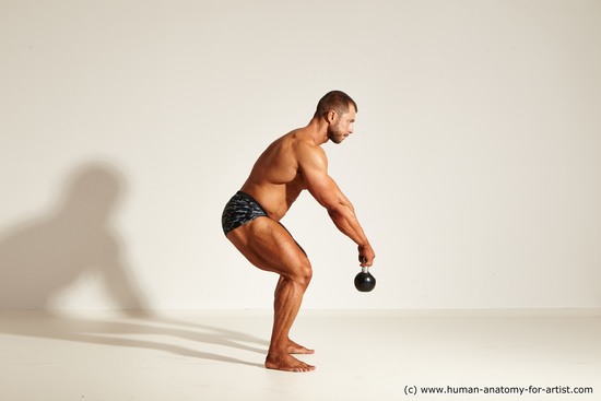 Underwear Gymnastic poses Man White Standing poses - ALL Muscular Short Brown Standing poses - simple Dynamic poses Academic