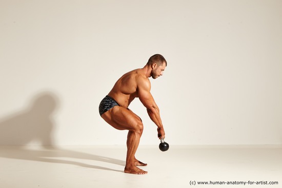 Underwear Gymnastic poses Man White Standing poses - ALL Muscular Short Brown Standing poses - simple Dynamic poses Academic