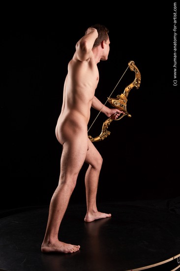 Nude Fighting Man White Slim Short Brown Standard Photoshoot Realistic