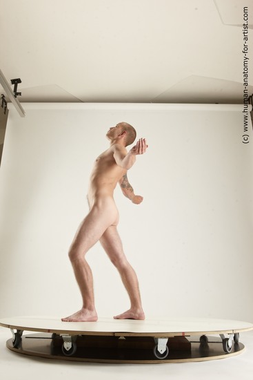 Nude Man White Standing poses - ALL Slim Short Brown Standing poses - simple Multi angles poses Realistic