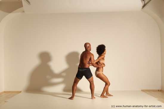 Underwear Woman - Man Black Athletic Dancing Dynamic poses Academic