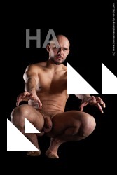 Nude Man White Muscular Short Brown Standard Photoshoot Realistic