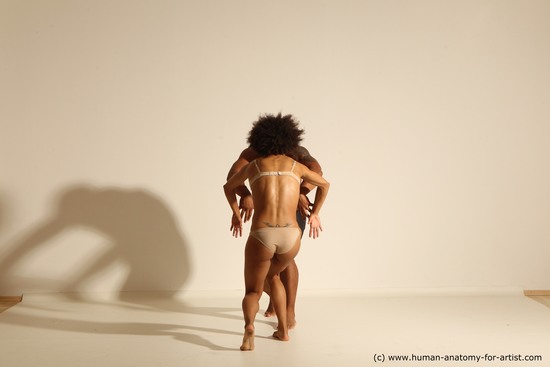 Underwear Woman - Man Black Muscular Black Dancing Dynamic poses Academic