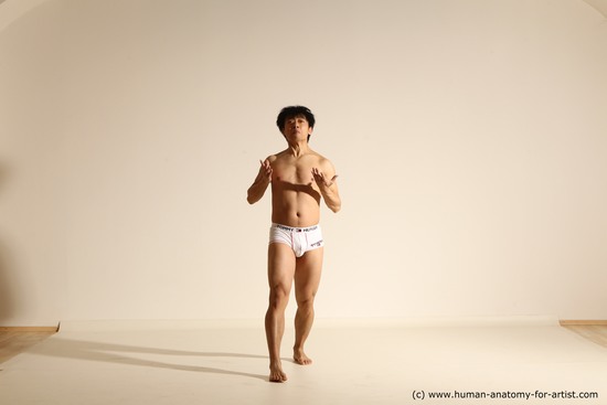 Underwear Man Asian Dynamic poses Academic