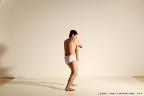 Underwear Man Asian Dynamic poses Academic