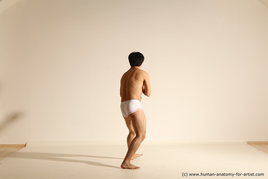 Underwear Man Asian Dynamic poses Academic