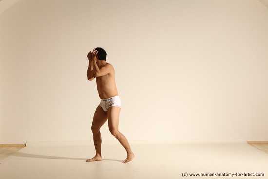 Underwear Man Asian Dynamic poses Academic