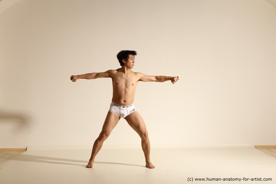 Underwear Man Asian Dynamic poses Academic