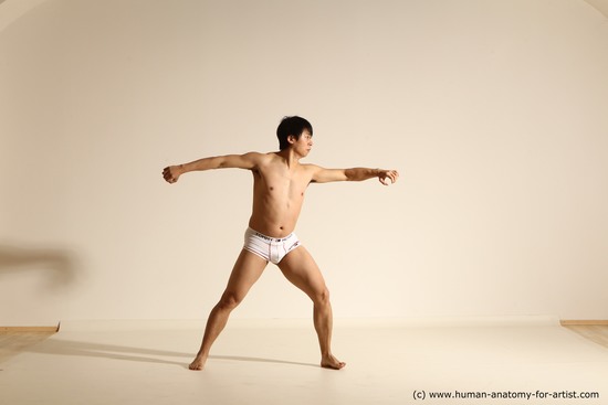 Underwear Man Asian Dynamic poses Academic