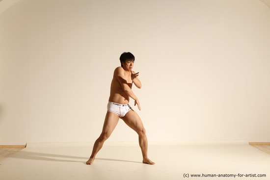 Underwear Man Asian Dynamic poses Academic