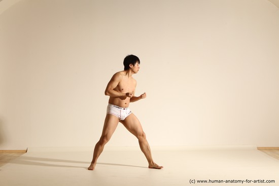 Underwear Man Asian Dynamic poses Academic