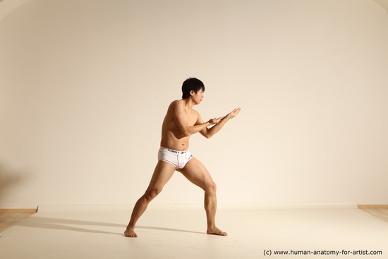 Underwear Man Asian Dynamic poses Academic