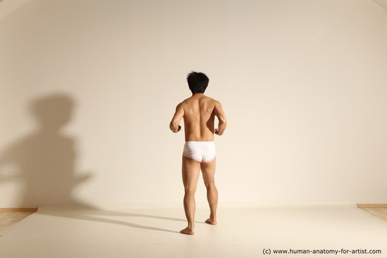 Underwear Man Asian Dynamic poses Academic