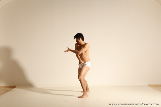 Underwear Man Asian Dynamic poses Academic