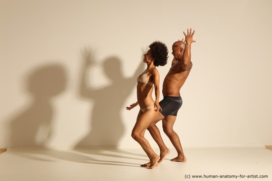 Underwear Woman - Man Black Dancing Dynamic poses Academic