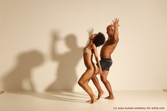 Underwear Woman - Man Black Dancing Dynamic poses Academic