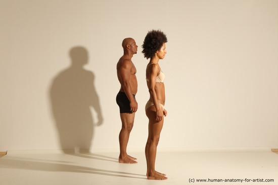 Underwear Woman - Man Black Dancing Dynamic poses Academic