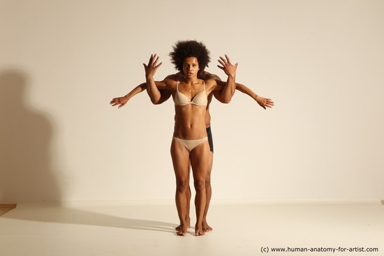 Underwear Woman - Man Black Dancing Dynamic poses Academic