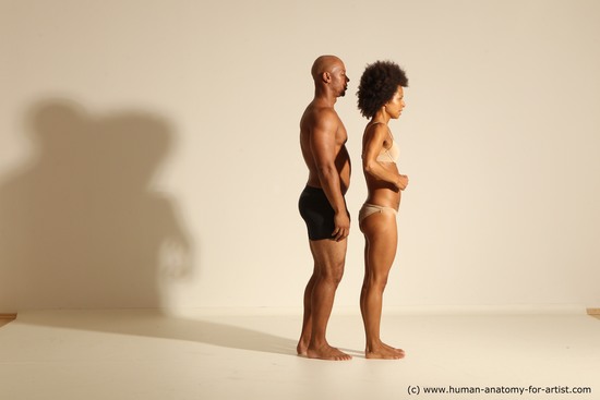 Underwear Woman - Man Black Dancing Dynamic poses Academic