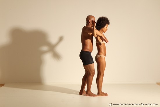 Underwear Woman - Man Black Dancing Dynamic poses Academic