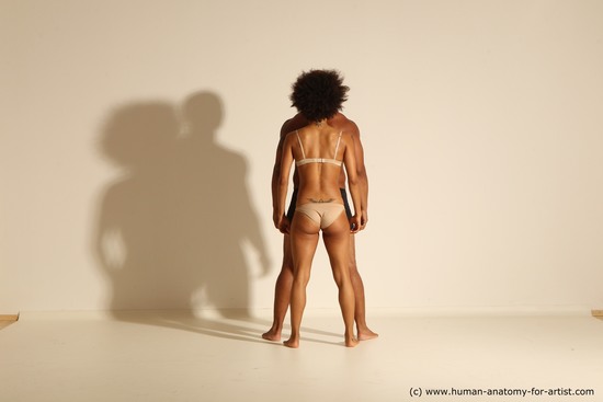 Underwear Woman - Man Black Dynamic poses Academic