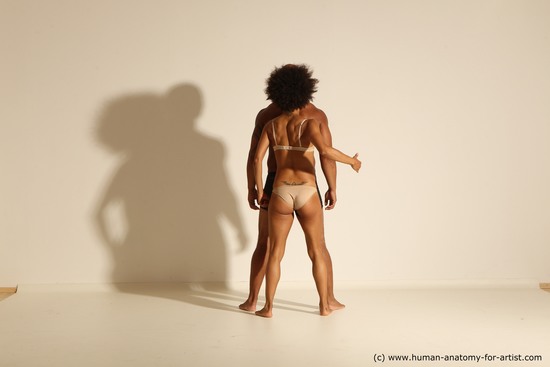 Underwear Woman - Man Black Dynamic poses Academic