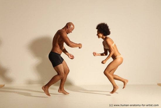 Underwear Woman - Man Black Dynamic poses Academic