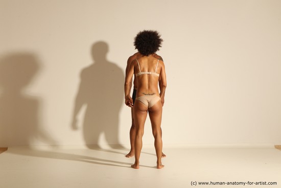 Underwear Woman - Man Black Dynamic poses Academic