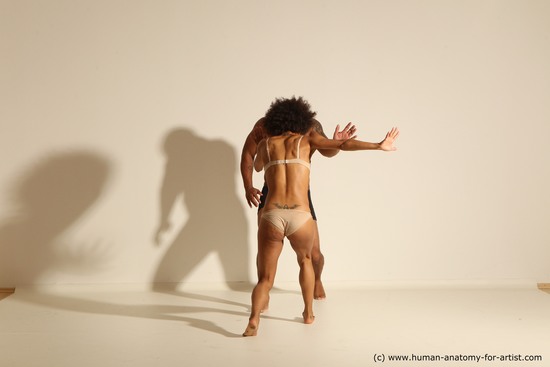 Underwear Woman - Man Black Dynamic poses Academic