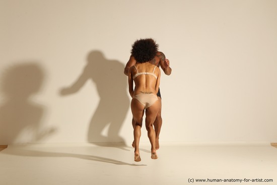 Underwear Woman - Man Black Dynamic poses Academic